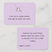 Personalzied Support Contact Card with Bunny  名刺 (正面/裏面)