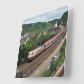 Personenzug in St. Goar スクエア壁時計 (傾斜)