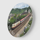 Personenzug in St. Goar ラージ壁時計 (傾斜)