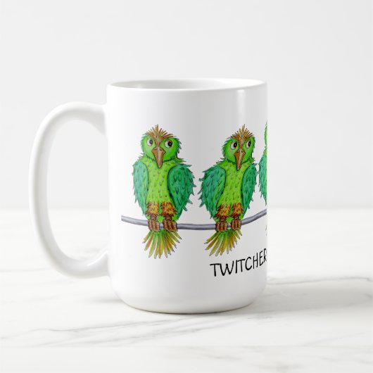 Personilisable Cartoon Bird Fanciers Mug コーヒーマグカップ (左)