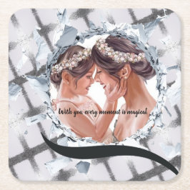 PERSONILIZE TEXT AND PICTURE  スクエアペーパーコースター