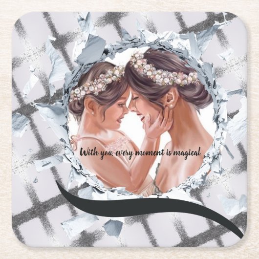 PERSONILIZE TEXT AND PICTURE  スクエアペーパーコースター (正面)