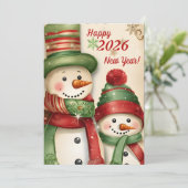 Personiz Vintage Happy New Year Greeting Card  案内状 (スタンド正面)