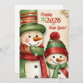 Personiz Vintage Happy New Year Greeting Card  案内状 (正面/裏面)