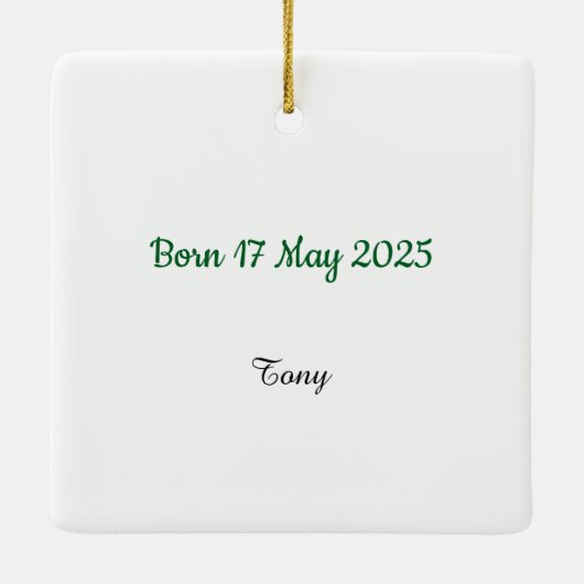 Personized Baby 1st Christmas Ornament セラミックオーナメント (裏面)