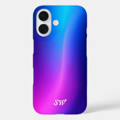 Personized Blue Modern iPhone Case Case-Mate iPhoneケース (裏面)