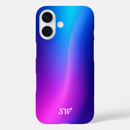 Personized Blue Modern iPhone Case Case-Mate iPhoneケース (裏面)