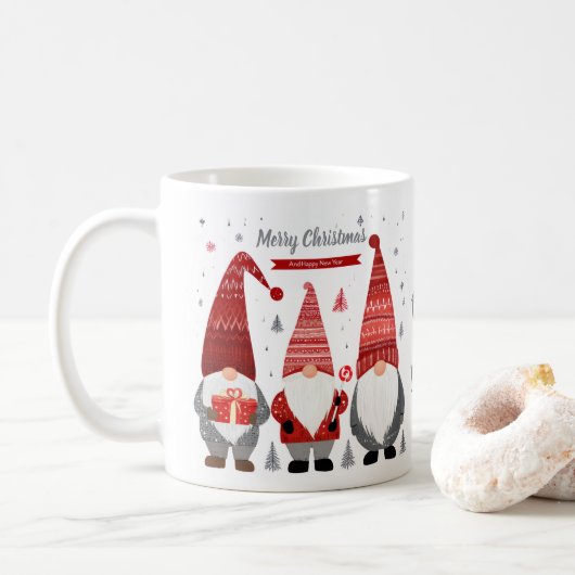 Personized Christmas Gnome Mug コーヒーマグカップ (ドーナツ)