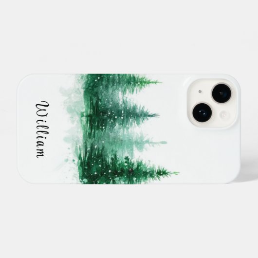 Personized Christmas Trees Phone Case iPhoneケース (裏面横)