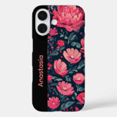 Personized Floral Pink iPhone Case Case-Mate iPhoneケース (裏面)