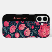 Personized Floral Pink iPhone Case Case-Mate iPhoneケース (裏面 (横))