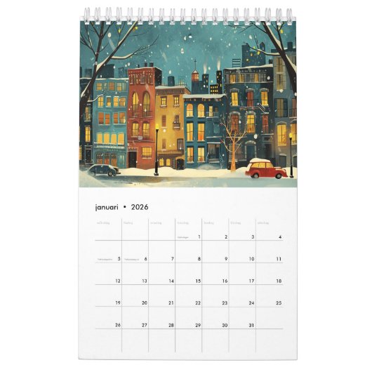 Personlig 2025 - Skandi Stil, Ftorjusde カレンダー (1月 2026)