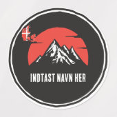 Personligt bynavn Danmark rundtデザイン ラベル (デザイン1)