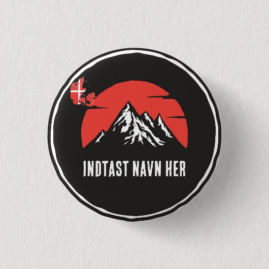 Personligt bynavn Danmark rundtデザイン 缶バッジ (正面)