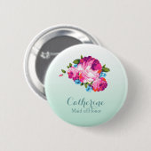 Personlisedの明るい花の真新しくグラデーションなバッジ 缶バッジ (正面&裏面)