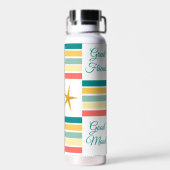 Personlizable "Just Beachy" Themed White ウォーターボトル (背面)