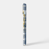 PERSONLIZED Blue Plaid Gold Aesthetic iPhone Case 15ケース (左側面)