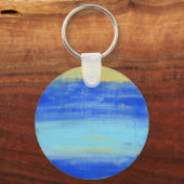 Personlized Button Keychain  "At the Beach" Blue キーホルダー (裏面)