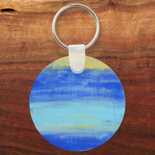 Personlized Button Keychain  "At the Beach" Blue キーホルダー (裏面)