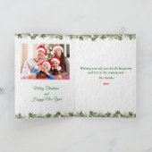 Personlized Merry Christmas Photo Card シーズンカード (内部)