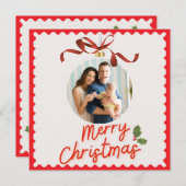 Personlized Merry Christmas Photo Card シーズンカード (正面/裏面)