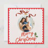 Personlized Merry Christmas Photo Card シーズンカード (正面)