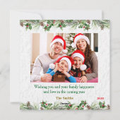 Personlized Merry Christmas Photo Card シーズンカード (裏面)