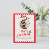 Personlized Merry Christmas Photo Card シーズンポストカード (スタンド正面)