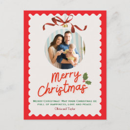 Personlized Merry Christmas Photo Card シーズンポストカード
