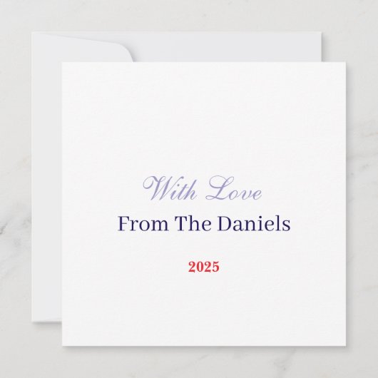 Personlized Photo and text Merry christmas & Happy カード (裏面)