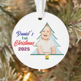 Personlized Photo Daniel's 1st Christmas Tree  オーナメント