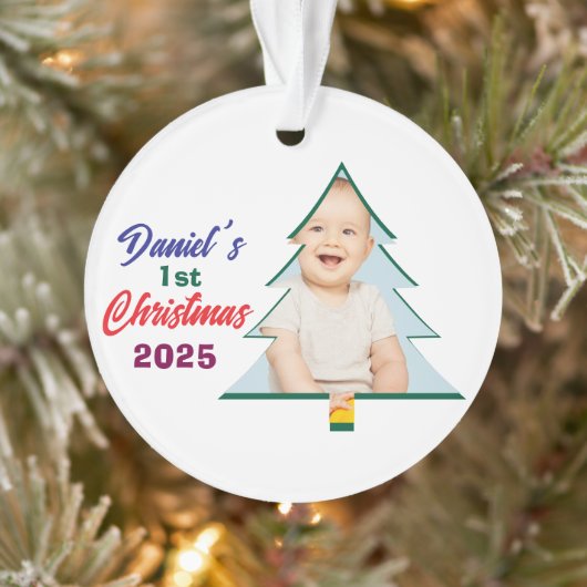 Personlized Photo Daniel's 1st Christmas Tree  オーナメント (ツリー)