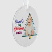 Personlized Photo Daniel's 1st Christmas Tree  オーナメント (正面)