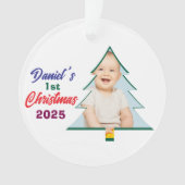 Personlized Photo Daniel's 1st Christmas Tree  オーナメント (正面)
