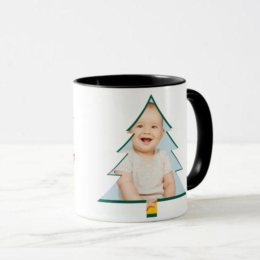 Personlized Photo Daniel's 1st Christmas Tree  マグカップ (正面右)