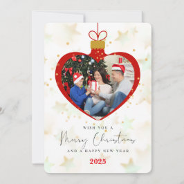 Personlized Photo Merry christmas & Happy New Year カード