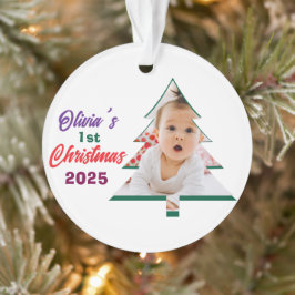 Personlized Photo Olivia's 1st Christmas Tree  オーナメント