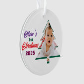 Personlized Photo Olivia's 1st Christmas Tree  オーナメント (正面)