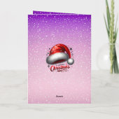 Personlized Scarlet Santa Hat Glow Photo Card シーズンカード (裏面)