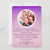 Personlized Scarlet Santa Hat Glow Photo Card シーズンカード (裏面)