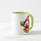 Personnage drôle, nez rouge, blagues, grimaces. マグカップ (正面右)