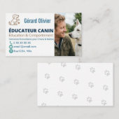 Personnalisable Pour Éducateur Canin Avec Photo 名刺 (正面/裏面)