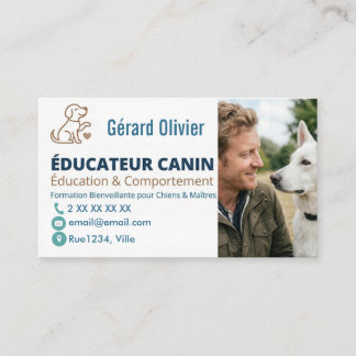 Personnalisable Pour Éducateur Canin Avec Photo 名刺