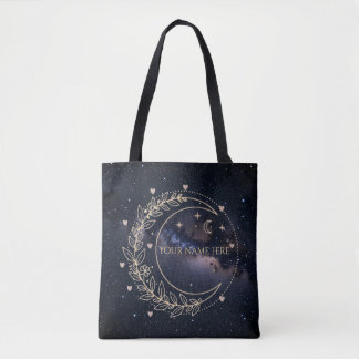 Personnalisé Lune Mystique et Ciel Étoilé トートバッグ