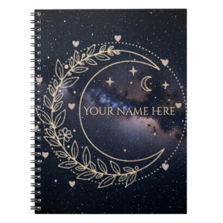 Personnalisé Lune Mystique et Ciel Étoilé ノートブック