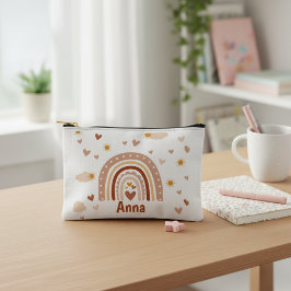Personnalisée Arc-en-ciel et Cœurs  アクセサリーポーチ
