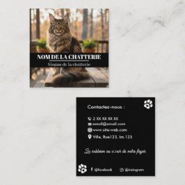 Personnalisée de Chatterie Maine Coon スクエア名刺