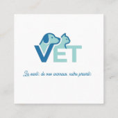 Personnalisée Vétérinaire Moderne Avec Logo スクエア名刺 (裏面)