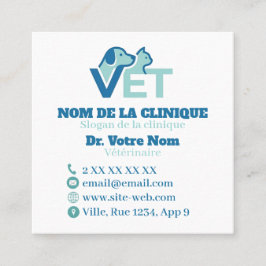 Personnalisée Vétérinaire Moderne Avec Logo スクエア名刺