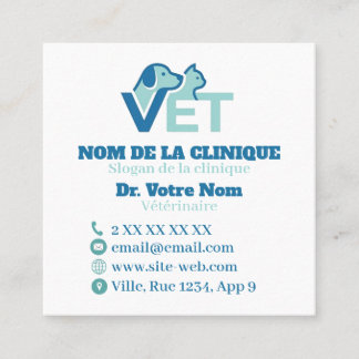 Personnalisée Vétérinaire Moderne Avec Logo スクエア名刺